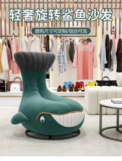 Rotating shark whale apartment 360 can be transferred to self-produced and self-sold dormitory light luxury Internet celebrity s