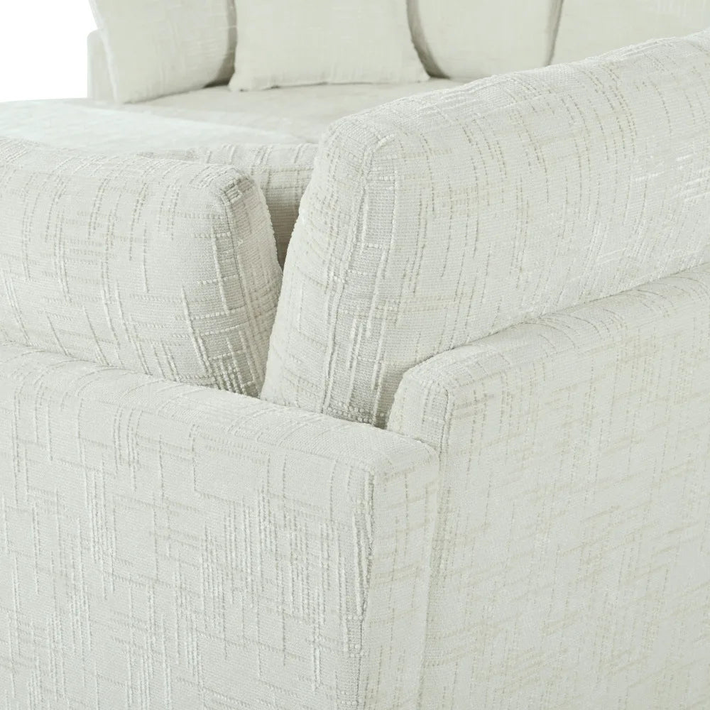 127 inch U-shaped segmented sofa with movable Ottoman style, 6-piece set of chenille fabric sofa