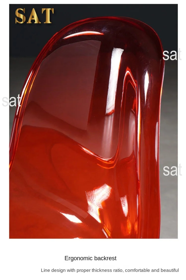 z Beauty Nordic Creative Acrylic Plastic Dining Chair Ghost Chair Crystal Stool Net Red Transparent Chair