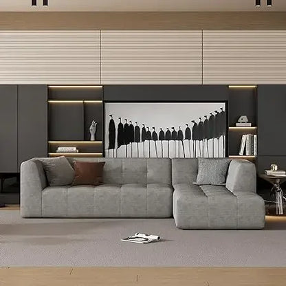 #For L-Shaped Modular Sectional Sofa, 3-Seater Comfy Cloud Couch with Ottoman/Chaise & 5 Pillows for Living Room Bedroom&