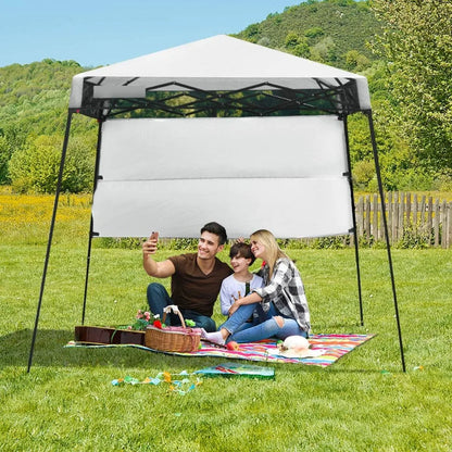 Portable 7x7 Ft Outdoor Pop Up Canopy Tent with Carry Bag, 4 Stakes, Ideal for Hiking and Camping Adventures
