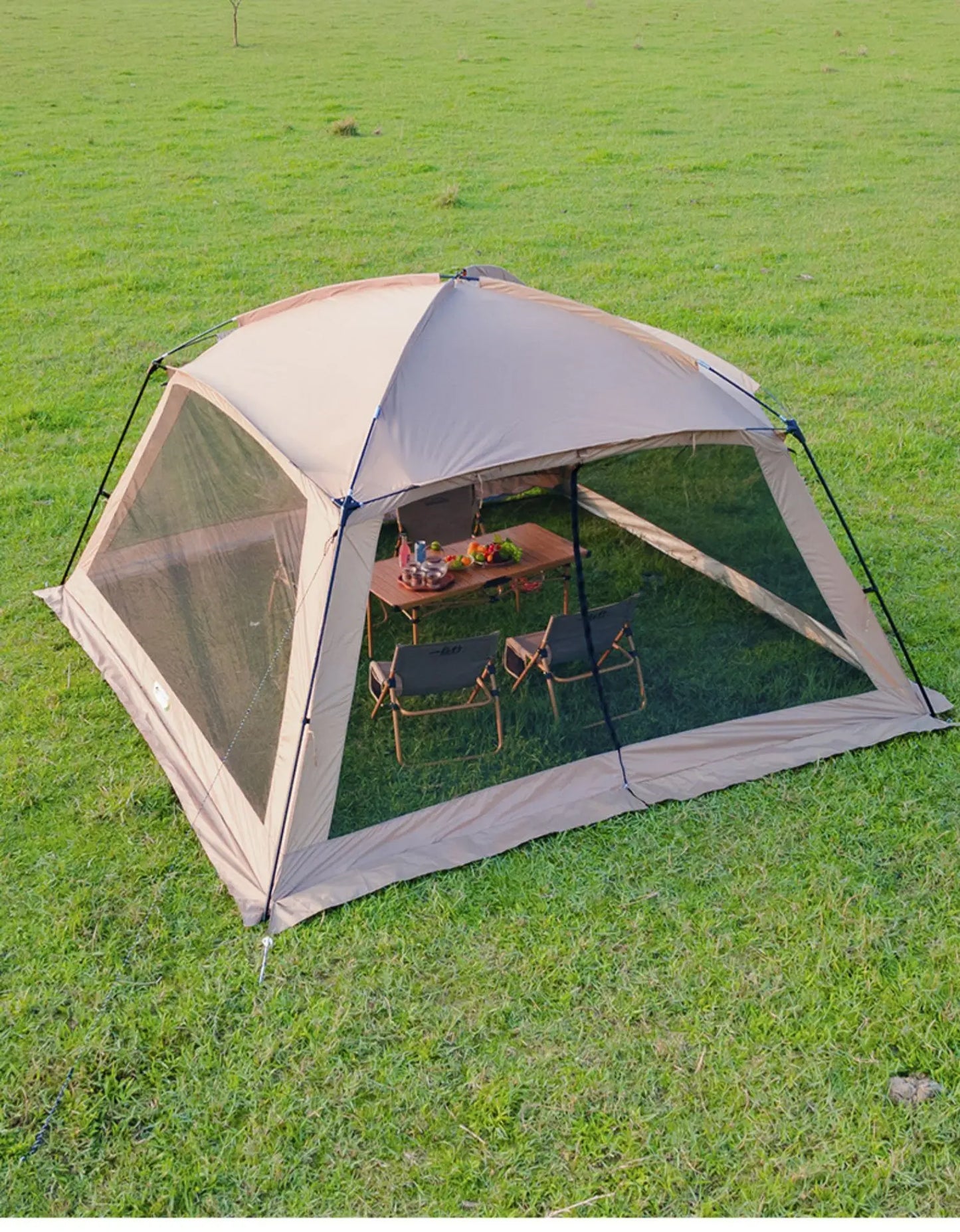 Outdoor Camping Mosquito Nets Tents 6-15 Person Rainproof Silver Glue Sunscreen Beach Picnic Sunshade Canopy Camping Equipment