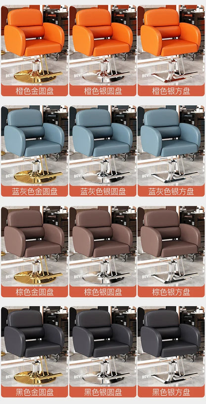 Classic Fashion Barber Chairs Simple Exquisite Trendy Premium Salon Chairs Beauty Modern Bancos Con Ruedas Salon Furniture