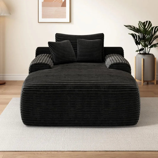 67'' Boneless Chaise Lounge Chair Indoor,Cloud Sofa Couch Bed,Sleeper Chair for Living Room Bedroom, Oversized Corduroy Couchs w