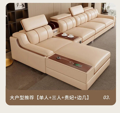 Interior Leather Design Living Room Sofa Storage Quality Comfortable Romantic Soft Leisure Multifunctional Sillon Cama Furniture