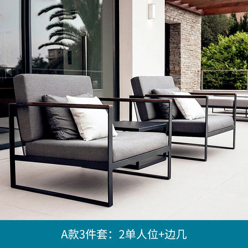Outdoor Sofa Courtyard Garden Terrace Waterproof Sunscreen Hotel Outdoor Leisure Furniture Combination