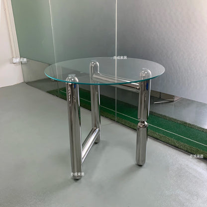 JJJJLight Luxury Minimalist Clothing Store Mirror Stainless Steel Coffee Table Stool Chair
