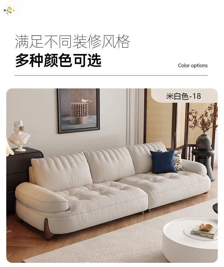 Cream style fabric sofa, modern light luxury living room small apartment sofa, cat claw cloth
