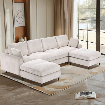 121" Modular Sectional Sofa Couch L Shaped Upholstered Sofa With Chaise Cushion Oversized 6 Seater Couches Sofas For Living Room