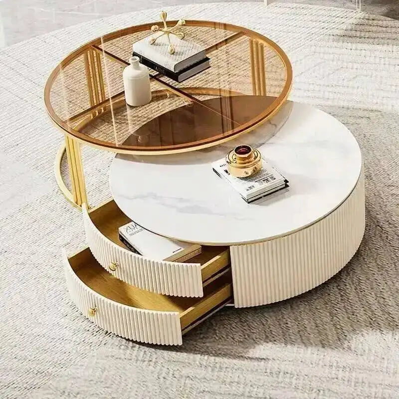 Effect Nordic Marble Luxury Side Coffee Tables Mesa Living Table Room Korea Glass Beautiful Cute De Centro De Sala Furniture