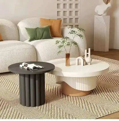 Table basse ronde de luxe, esthétique moderne, pour salon, table basse unique, glamour, minimaliste, meubles