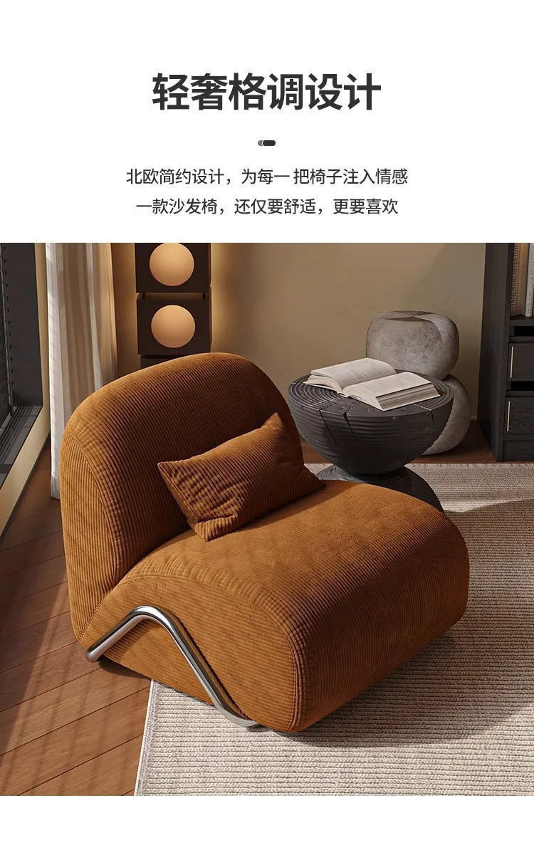 Nordic Velvet Living Room Chairs Lazy Comfortable Ergonomic Accent Living Room Chairs Italian Design Home Furniture Sillas LLLC