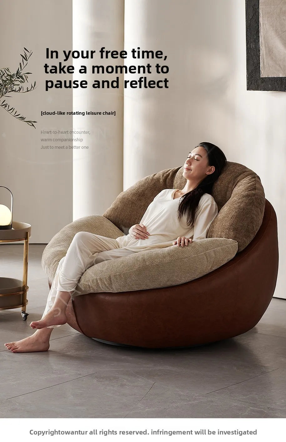 Italian light luxury patent designer lazy lounge sofa chair, Nordic modern simple style living room balcony lounge chair