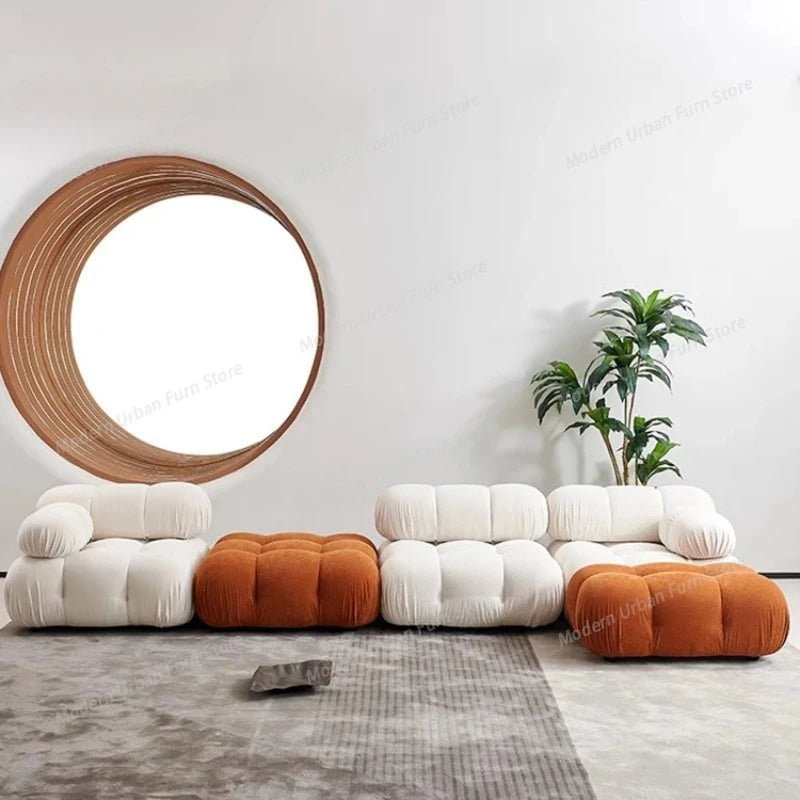 L Shaped Modular Sectional Sofas,Velvet Vacuum Modern Compressed Sofa,Luxury Corner Couch Living Room Sofa Set Furniture