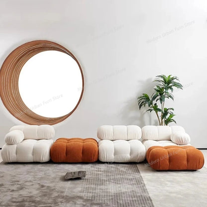 L Shaped Modular Sectional Sofas,Velvet Vacuum Modern Compressed Sofa,Luxury Corner Couch Living Room Sofa Set Furniture
