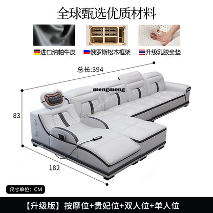 Multifunction Modern Sofas Genuine Leather Minimalist Electric Apartment Living Room Sofas Massage Comfortable Muebles Furniture