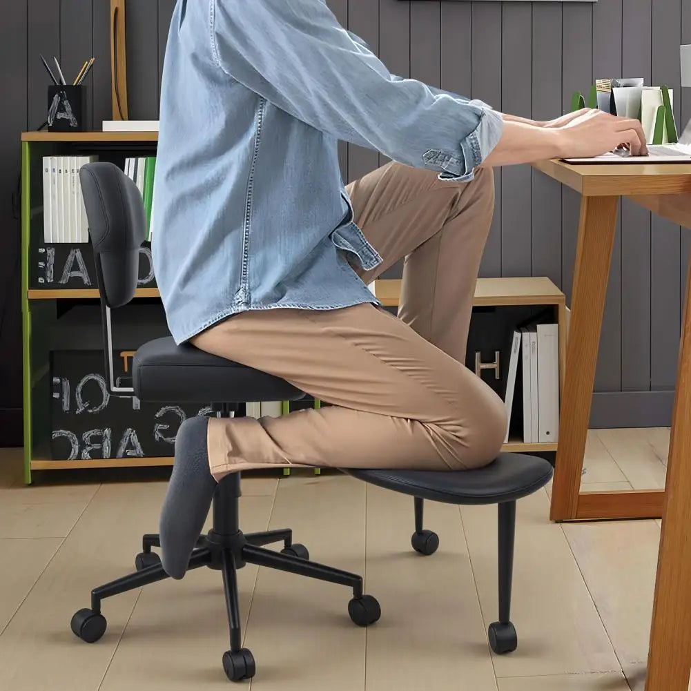 Height Adjustable Criss-Cross Desk Chair with Wheels And Lumbar Support Fidget-Friendly Office Chair for Dynamic Comfort
