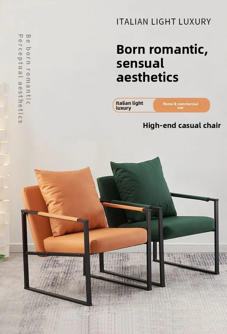 Modern Accent Chair Ergonomic Lounge Chair with Carbon Steel Frame Breathable Comfort for Living Room Bedroom Office Cafe