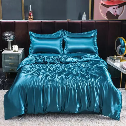 100% Mulberry Silk King Bedding Sets Duvet Cover with Pillowcase Comfortable Bed Sets Linen Sheet Silky Bed Cover Sets