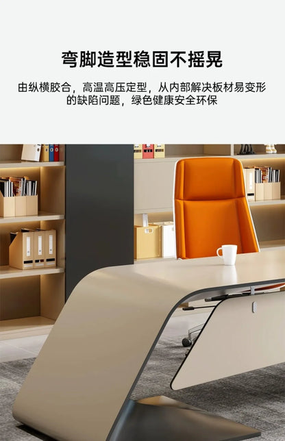 High Quality Boss Office Desk Modern Organizer Storage In Stock Computer Desks Minimalist European Escritorio Oficina Furniture