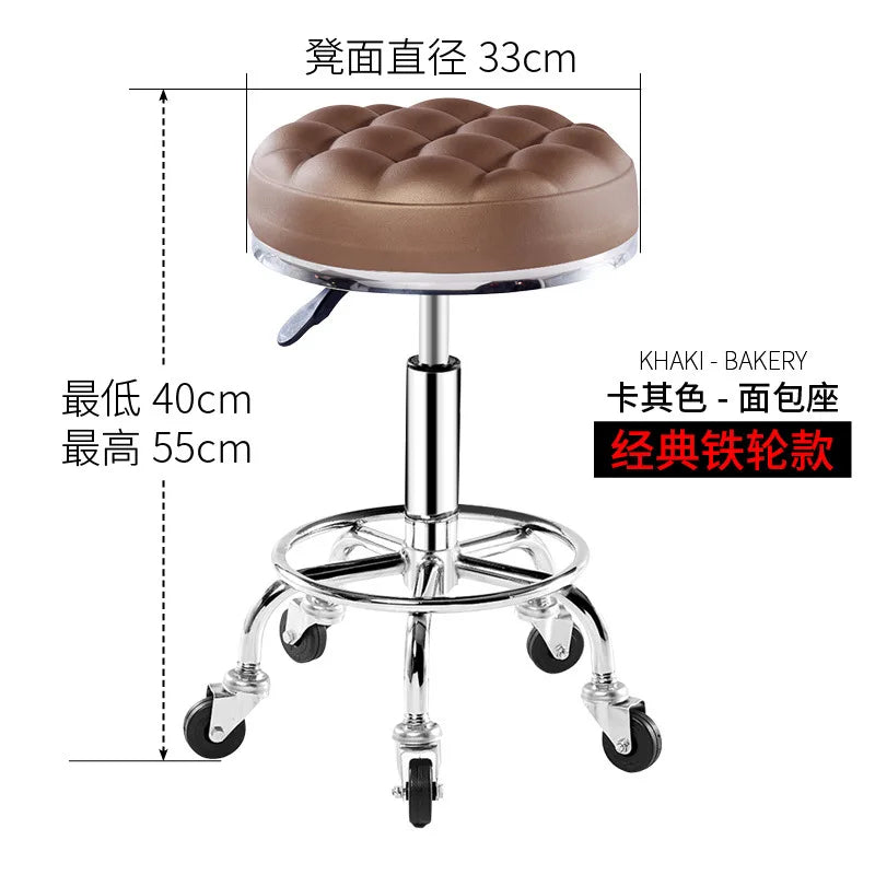Bar Chair Bar Chair Stool Stool Haircut Chair Rotating Lifting Round Stool Backrest Pulley Chair Large Work Stool Supply