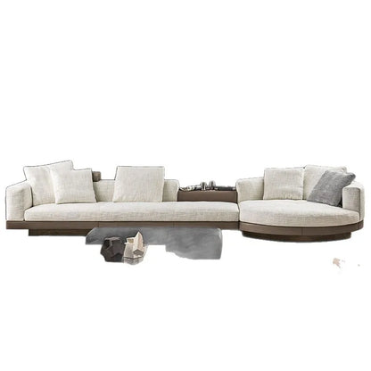 Modern simple straight corner cotton and linen round concubine modern living room sofa