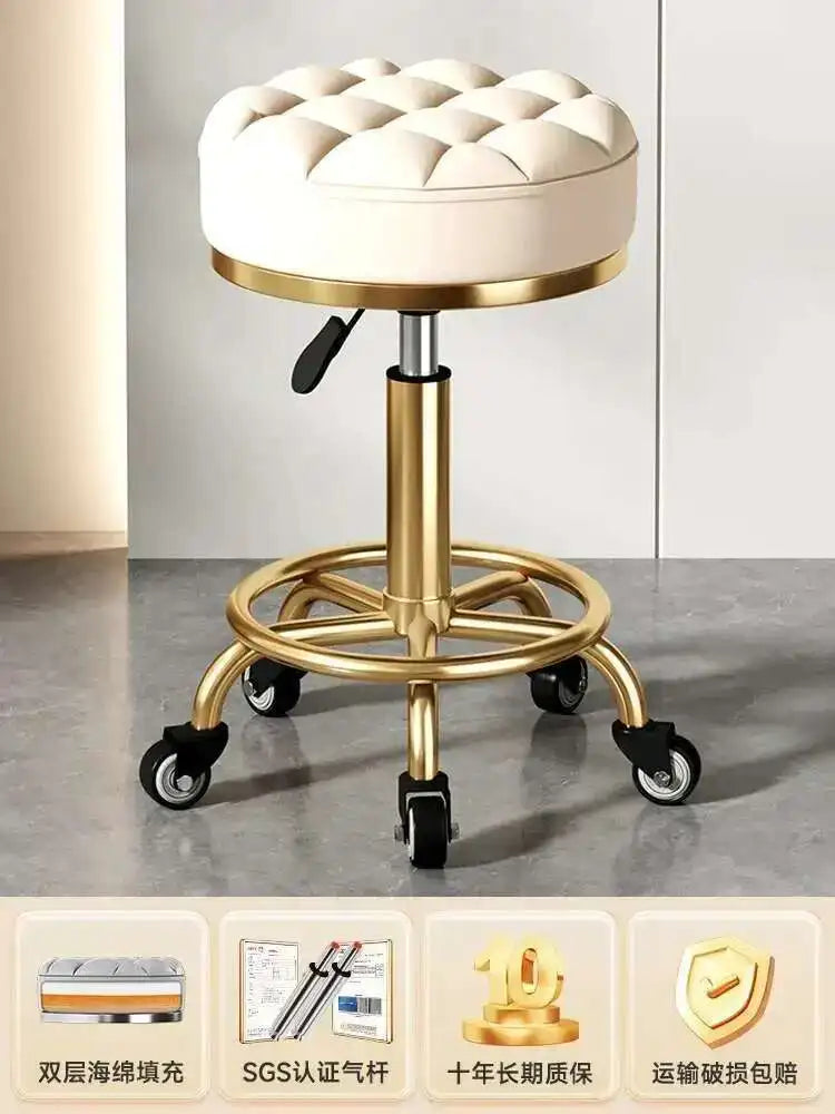 Beauty Chair Specifically Designed for Beauty Salon Adjustable Rotating Pulley Hair Salon Round Stool Tabouret A Roulette 원형의자