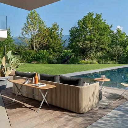 Outdoor rattan sofa, terrace, leisure rattan chair, tea table, courtyard villa, garden, living room, sunroom, rattan sofa combin