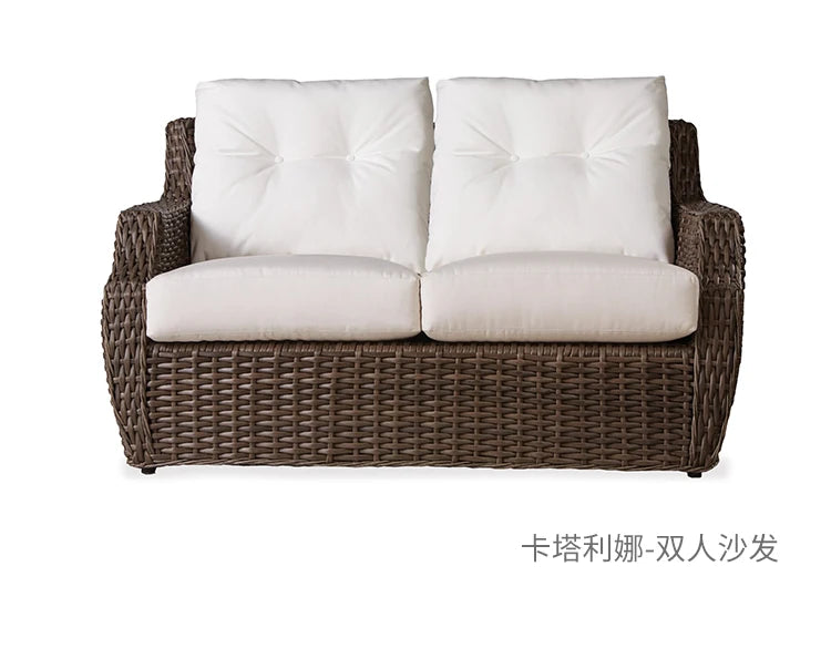 Outdoor sofa combination balcony rattan leisure chair swivel chair