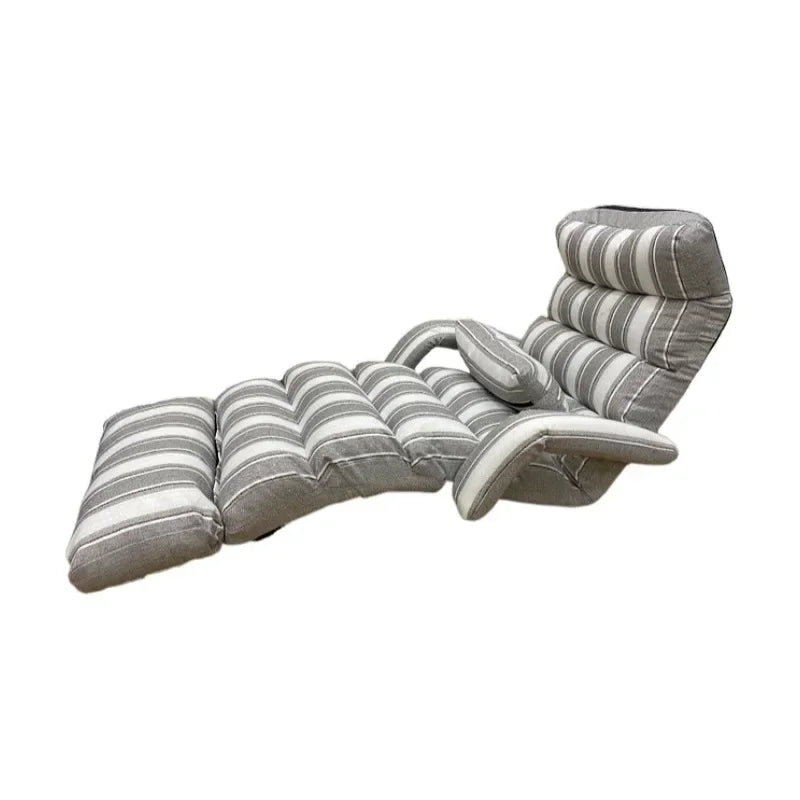 Floor Foldable Fabric Upholstered Chaise Lounge Living Room Furniture Lazy Sofa Daybed Sleeper Lounger Chair Stylish Couch Beds