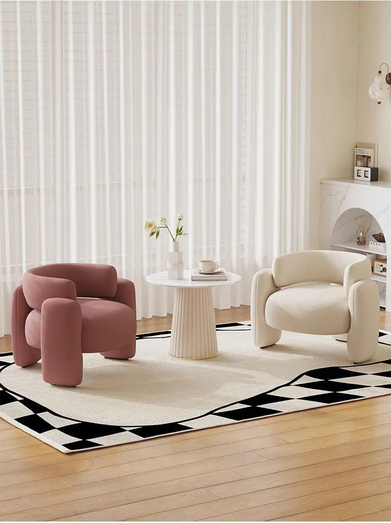 Nordic Simple Single Leisure Chair Living Room Sofa Home Fabric Recliner Bedroom Balcony Small Sofa Study Reading Sofas