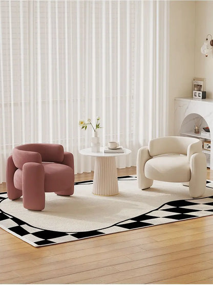 Nordic Simple Single Leisure Chair Living Room Sofa Home Fabric Recliner Bedroom Balcony Small Sofa Study Reading Sofas