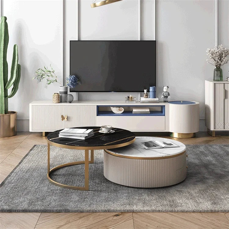 Modern Marble Coffee Tables For Simple Small Apartment Living Room Furniture Sofa Side Household Storage Cabinet End Table Set