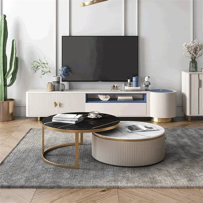 Modern Marble Coffee Tables For Simple Small Apartment Living Room Furniture Sofa Side Household Storage Cabinet End Table Set