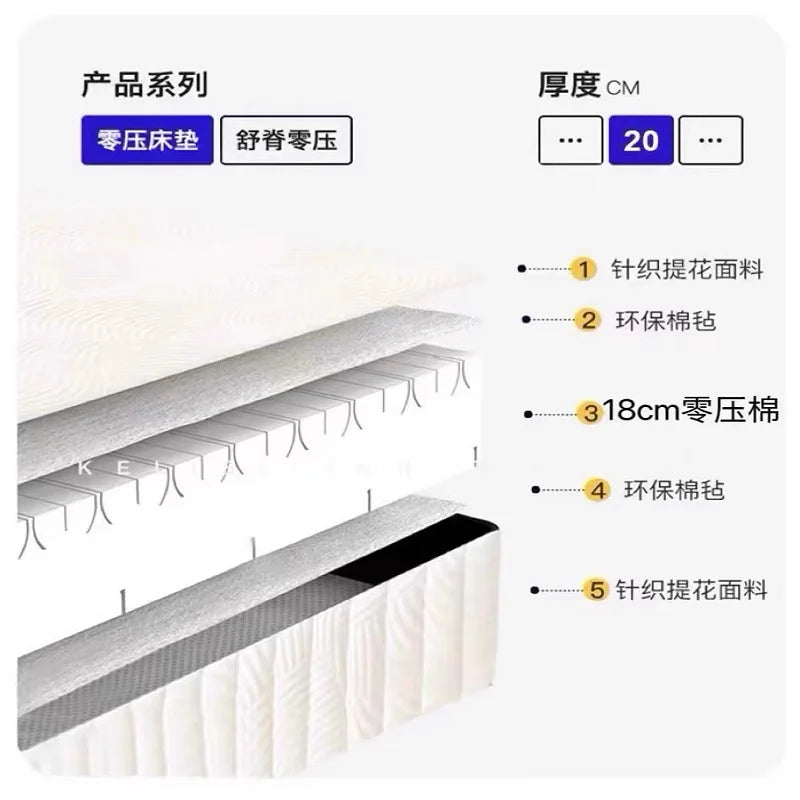 Smart bed, multi-functional modern bedroom double lift no headboard, zero pressure cotton mattress remote control electric bed