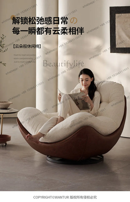 Italian minimalist rotating single chair modern creative sofa living room balcony lazy recliner