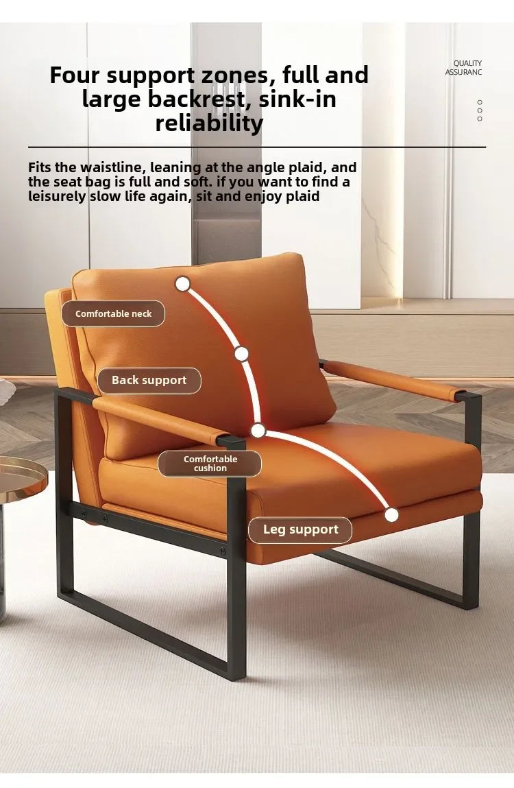 Nordic lazy sofa light luxury sales single wrought iron leisure chair balcony negotiation bedroom living room minimalist sofa
