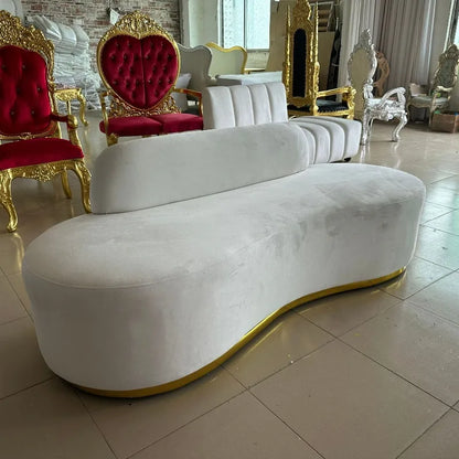Customized special-shaped fabric sofa Office reception sofa Living room light luxury wedding sofa