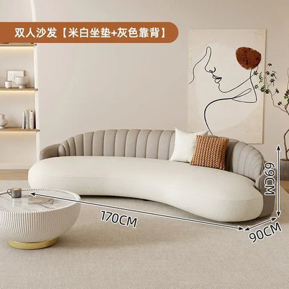 Curved Velvet Couches Modern Lounge Comfortable Nordic Puffs Sofa Luxury Designer Solid Wood Sofas Para El Hogar Home Furniture