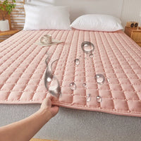 1PC Soft Fibre Waterproof Mattress Cover Thickened Breathable Diaper Proof Foldable Household