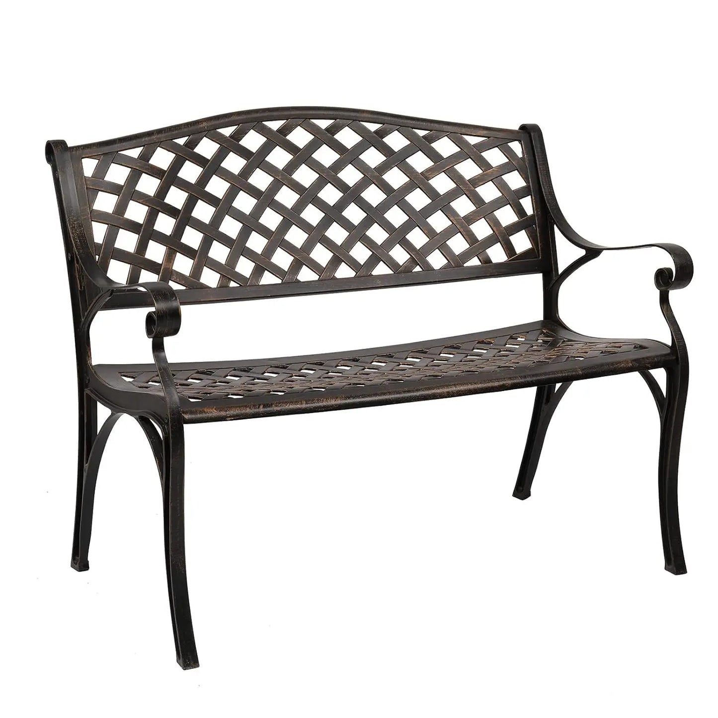 40.5" Patio Garden Bench,Anti- Rust Cast Iron Cast Aluminum Frame for Outdoor Path Yard Lawn Work Entryway Decor, Customized