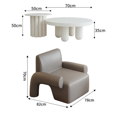 Curved special-shaped leather art sofa Internet celebrity beauty salon clothing store rest area