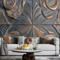 MU8844 Modern high-end golden gilded rock plate TV sofa background wall paper mural