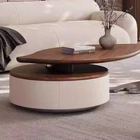 Designer retro solid walnut coffee table with stylish metal high-end living room furniture