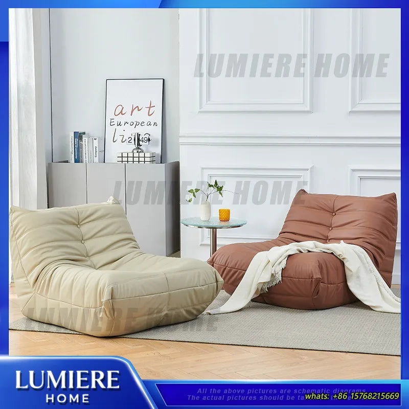 Bean Bag Sofa Single Person Lazy Couch Luxury Creative Designer Lounge Chair for Living Room Bedroom Caterpillar Style Soft