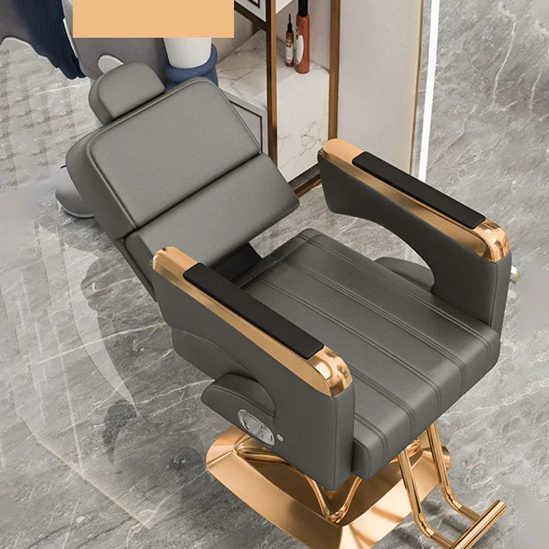 2025 Luxury Personalized Chair Barber Classic Hydraulic Reclining Release Salon Chair Leg Rest Professional Barberia Furniture