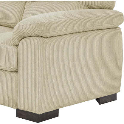 81" Modern Sectional Sofa Couch for Living Room, Upholstered Corduroy 3 Seater Sofa for Small Space Apartment, Deep Seat