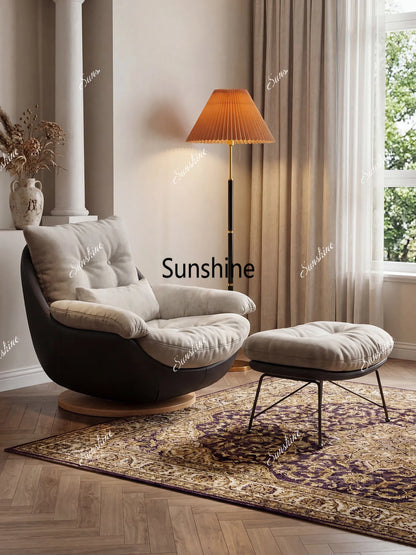 Medieval sofa chair light luxury high-end chair single rotating lazy leisure chair