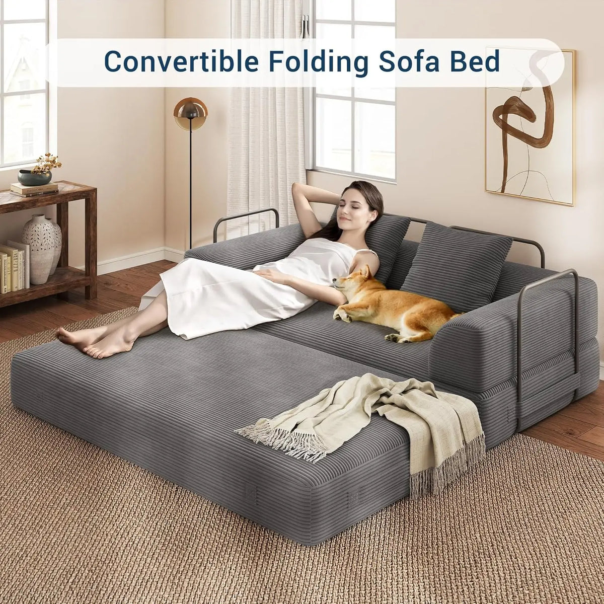 Cloud Boneless Convertible Floor Sofa Bed, 70