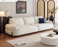 Cream style fabric sofa, modern light luxury living room small apartment sofa, cat claw cloth